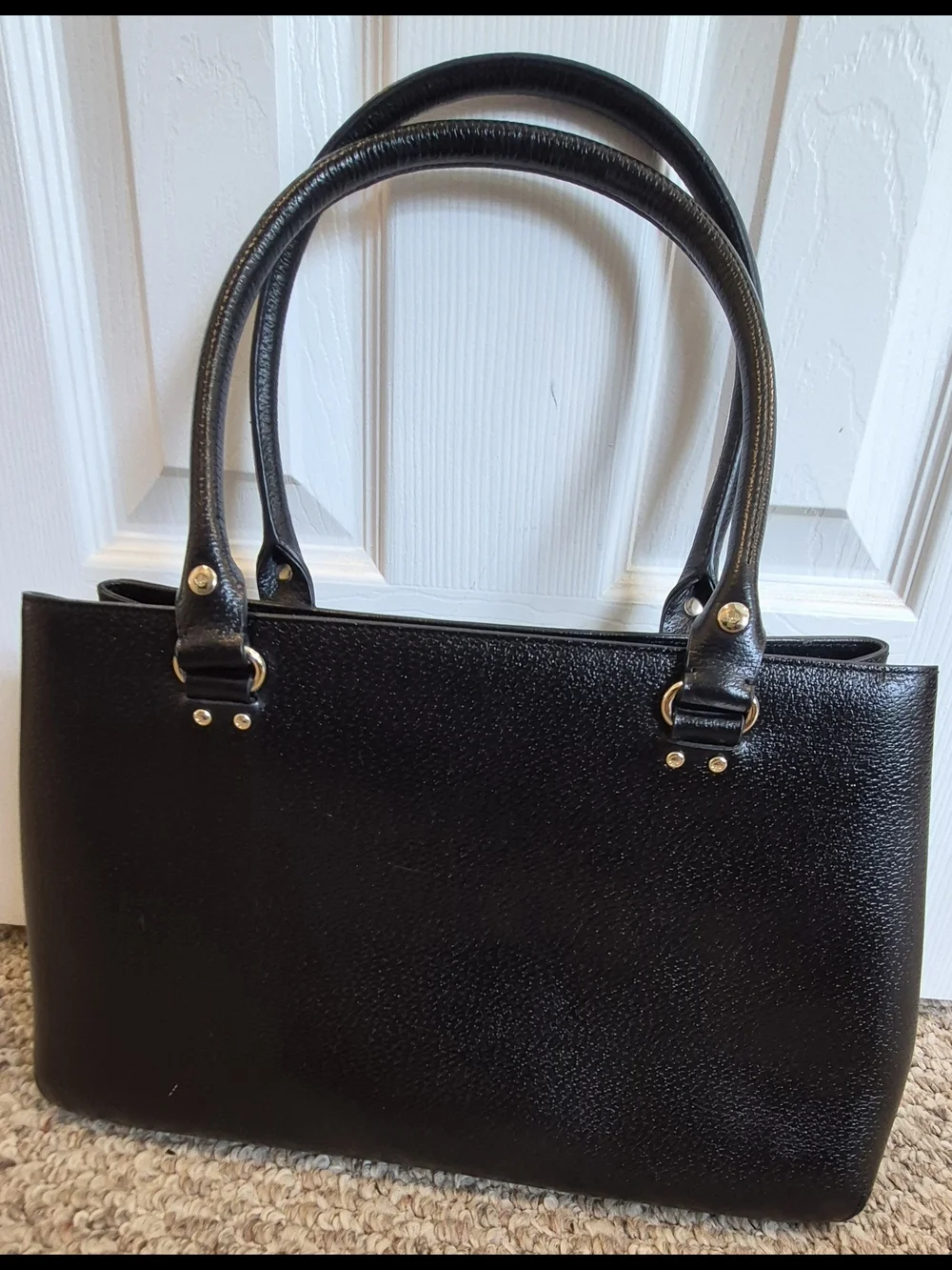 Kate Spade Wellesley Quinn Black Leather Tote WKRU1430 Work Shoulder Bag
